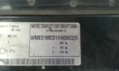 Scrapping Vehicle smart coupe * of the year 2000 powered 11