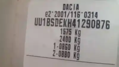 Scrapping Vehicle dacia sandero laureate of the year 2009 powered k9k792