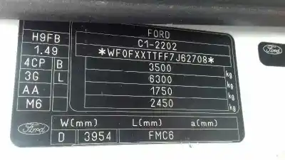 Veículo de Sucata ford transit furgoneta (fa_ _) 2.4 tdci 4x4 do ano 2007 alimentado h9fb