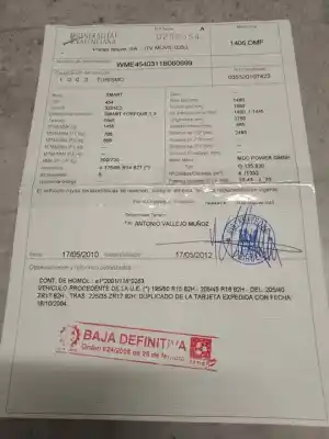Утилизация автомобиля smart forfour g 135930 года 0 питание 135930