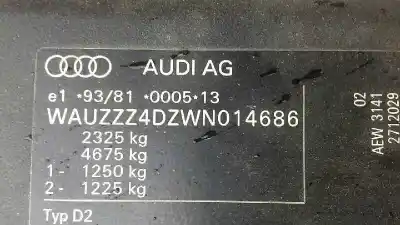 Здавання транспортного засобу audi a8 (d2) 3.7 v8 32v року 1998 потужний aew