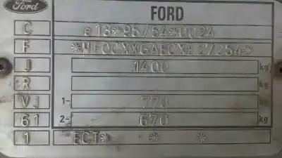 Veículo de Sucata ford puma (cce) 1.4 do ano 1999 alimentado fhf