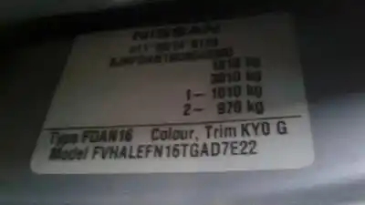 Veículo de Sucata nissan almera (n16/e) acenta do ano 2005 alimentado yd22ddt