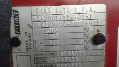 Veicolo di demolizione fiat panda (169) 1.2 8v dynamic dell'anno 2003 alimentato 188a4.000