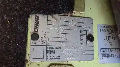 Veículo de Sucata fiat panda (169) básico 4x4 do ano 2006 alimentado 188a4.000