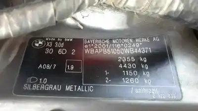 Scrapping Vehicle bmw x3 (e83) 3.0d of the year 2004 powered m57n2306d2