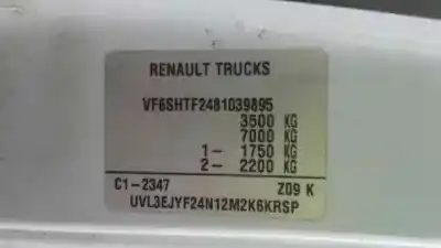 Scrapping Vehicle renault maxity fg 130.35/45 of the year 2008 powered yd25