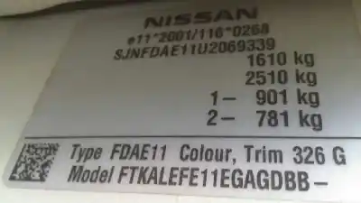 Sloopvoertuig nissan note (e11e) acenta van het jaar 2010 aangedreven k9k