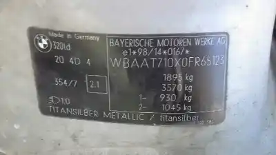 Veículo de Sucata bmw serie 3 compact (e46) 320td do ano 2002 alimentado 20 4d 4