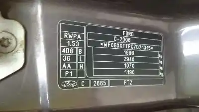Утилизация автомобиля ford transit connect (tc7) furgón (2006->) года 2007 питание rwpa