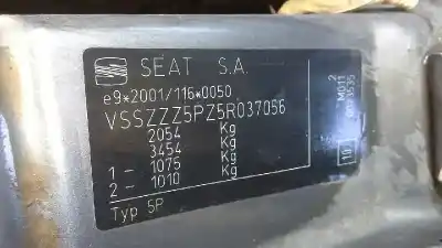 Sloopvoertuig seat toledo (5p2) exclusive van het jaar 2004 aangedreven bkd