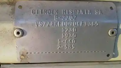 Veículo de Sucata citroen ax 1.5d tonic 57 cv / 42 kw do ano 1996 alimentado vjy