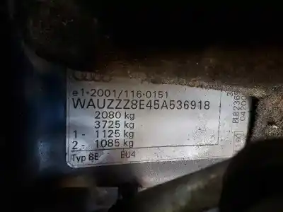 Утилизация автомобиля audi a4 avant (8e) 2.0 tdi года 2005 питание bre