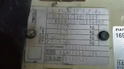 Scrapping Vehicle fiat panda (169) 1.2 8v dynamic of the year 2004 powered 188a4.000