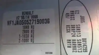 Утилизация автомобиля renault scenic (ja..) 1.9 dci authentique года 2002 питание f9q 732