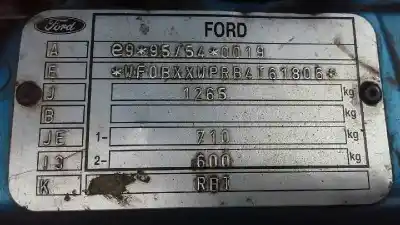 Scrapping Vehicle ford ka (ccq) básico of the year 2005 powered a9b