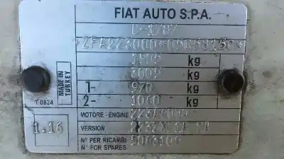 Scrapping Vehicle fiat doblo (119) 1.9 d elx of the year 2002 powered 223a6.000
