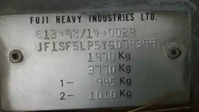 Sloopvoertuig subaru forester s10 (sf) 2.0 turbo cat van het jaar 2000 aangedreven ej205