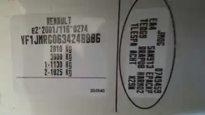 Veículo de Sucata renault scenic ii luxe privilege do ano 2005 alimentado f9q812