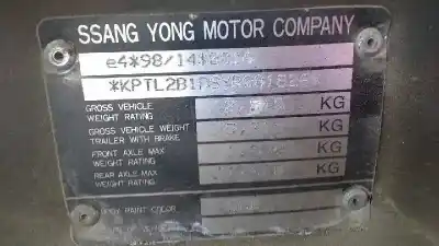Утилизация автомобиля ssangyong korando 2.9 turbodiesel cat года 2002 питание 