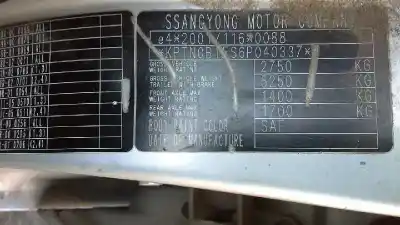 Утилизация автомобиля ssangyong rodius xdi года 2007 питание d27dt