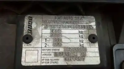 Scrapping Vehicle fiat stilo (192) 1.8 16v cat of the year 2002 powered 192a4.000