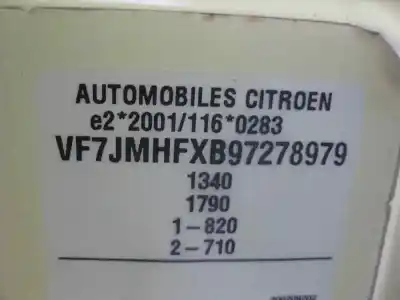 Scrapping Vehicle citroen c2 (jm_) 1.1 of the year 2005 powered hfxtu1jp