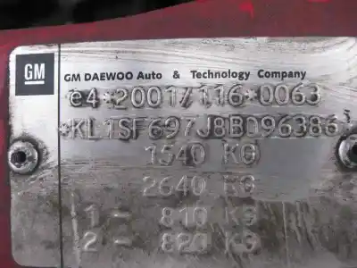 Scrapping Vehicle chevrolet aveo 1.4 cat of the year 2008 powered f14d3