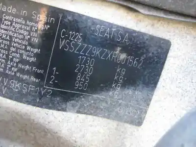 Veículo de Sucata seat inca (6k9) 1.9 sdi do ano 1998 alimentado 1y