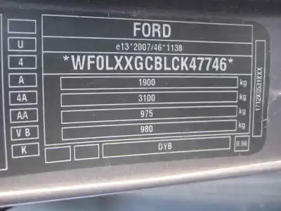 Veicolo di demolizione ford focus lim. (cb8) ambiente dell'anno 2012 alimentato t3da