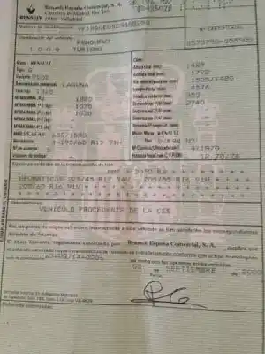 Утилизация автомобиля renault laguna ii (bg0) 1.9 dci diesel cat года 2003 питание f9q752