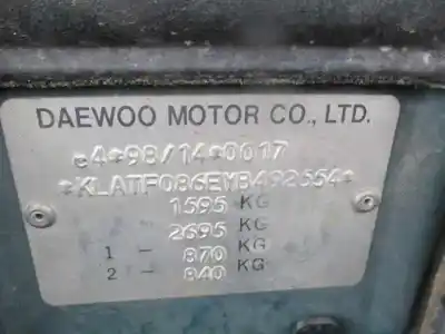 Sloopvoertuig daewoo lanos 1.6 cat van het jaar 2000 aangedreven a16dms