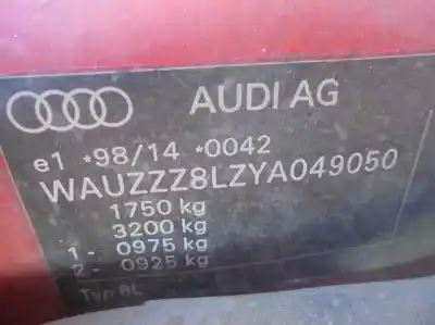 Утилизация автомобиля audi a3 (8l) 1.9 tdi года 1999 питание ahf
