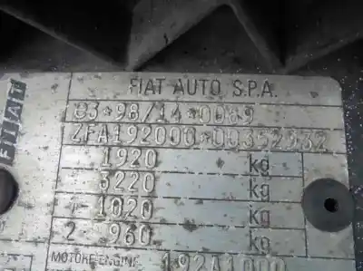 Veicolo di demolizione fiat stilo (192) 1.9 jtd cat dell'anno 2003 alimentato 192a1000