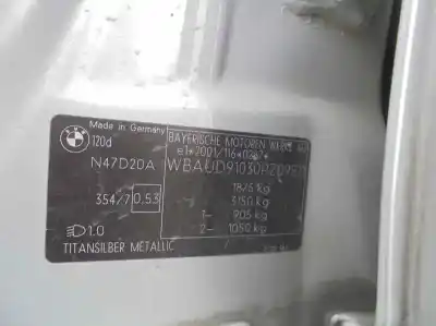 Veículo de Sucata bmw serie 1 berlina (e81/e87) 2.0 turbodiesel cat do ano 2008 alimentado n47d20a