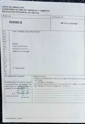 Здавання транспортного засобу skoda octavia i combi (1u5) 1.9 tdi 4x4 року 2000 потужний alh
