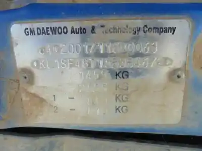 Scrapping Vehicle chevrolet kalos 1.2 s (d/a) of the year 2005 powered b12s1