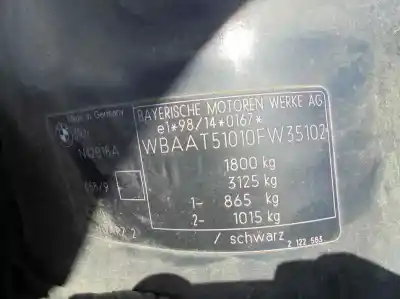 Veículo de Sucata bmw serie 3 compact (e46) 1.8 16v do ano 2002 alimentado n42b18a