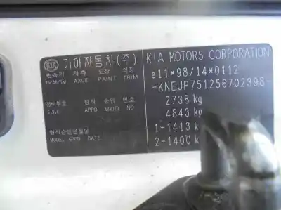 Scrapping Vehicle kia carnival ii 2.9 cdri ex of the year 2006 powered j3