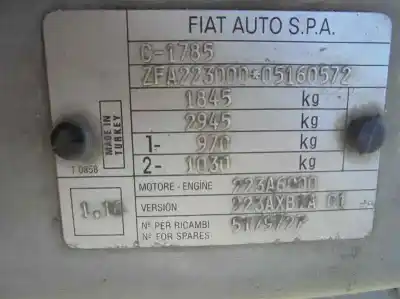 Scrapping Vehicle fiat doblo (119) 1.9 d elx of the year 2003 powered 223a6000