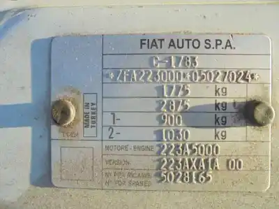 Scrapping Vehicle fiat doblo (119) 1.2 sx of the year 2001 powered 223a5000