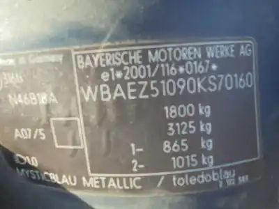 Scrapping Vehicle bmw serie 3 compact (e46) 1.8 16v of the year 2005 powered n46b18a