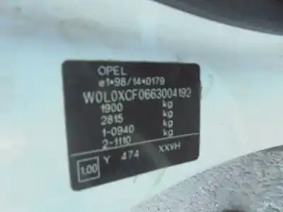 Scrapping Vehicle opel combo cargo of the year 2005 powered z17dth