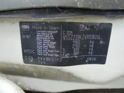 Veicolo di demolizione seat inca (6k9) 1.9 sdi dell'anno 1995 alimentato 1y