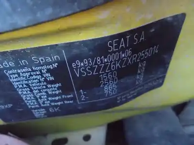 Veículo de Sucata seat ibiza (6k) cupra2 do ano 1993 alimentado abf