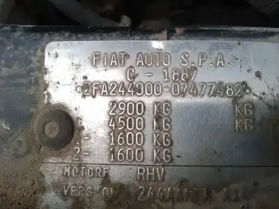 Scrapping Vehicle FIAT DUCATO FURGÓN (244_) 2.0 JTD of the year 2004 powered RHV