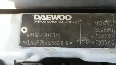 Scrapping Vehicle daewoo tacuma se of the year 2002 powered a16dms