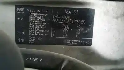 Vehículo de desguace seat cordoba berlina (6k2) stella del año 2000 con motor agp