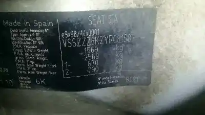 Veicolo di demolizione seat cordoba berlina (6k2) stella dell'anno 2000 alimentato agp