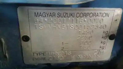 Scrapping Vehicle suzuki ignis rm (mh) básico of the year 2004 powered z13dt